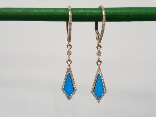 Turquoise & Diamond Earrings by Madison L